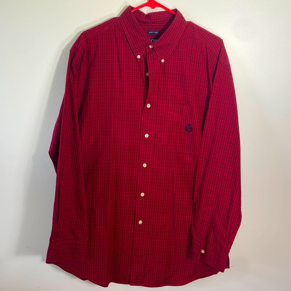 Chaps size large red and black check shirt